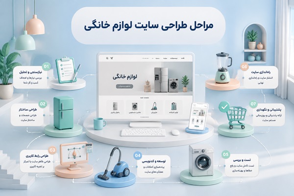 مراحل ساخت سایت لوازم خانگی در CMSIRAN